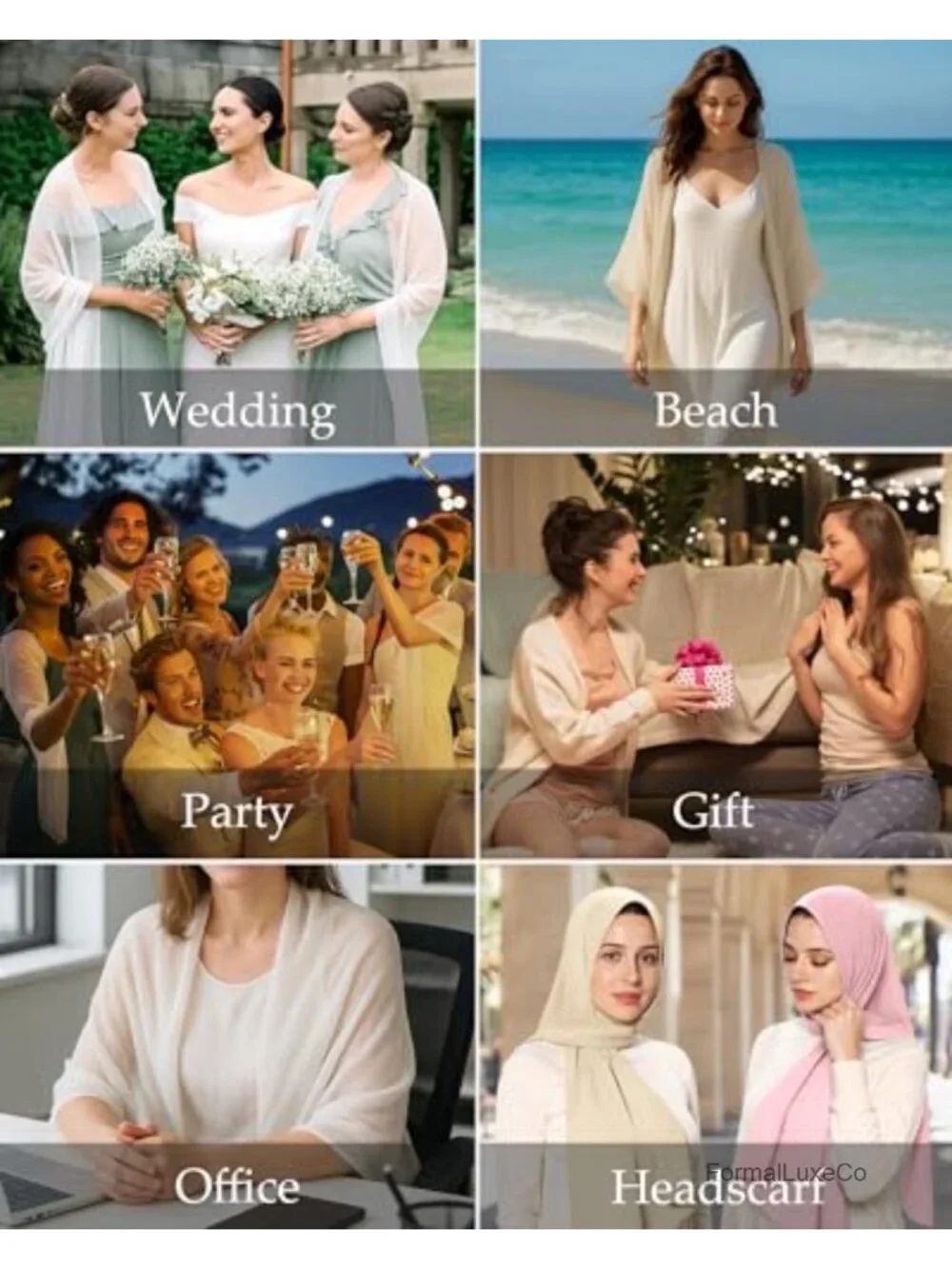 Women's Chiffon Shawl Wrap Sheer Cover Up for Evening Dresses, Machine Wash,